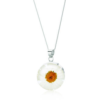 Real Flower Necklace Round Pendant With Sterling Silver Chain And Gift Box. Six Designs, 3 of 12