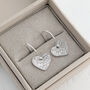 Silver Fingerprint Heart Drop Earrings, thumbnail 3 of 6