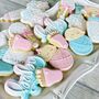 Gender Reveal Baby Shower Biscuits Set Of 12, thumbnail 4 of 5