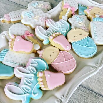 Gender Reveal Baby Shower Biscuits Set Of 12, 4 of 5