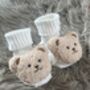 White Ribbed Teddy Bear Baby Socks, thumbnail 4 of 8