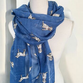 Golden Labrador Dog Cotton Blend Scarf, 2 of 6