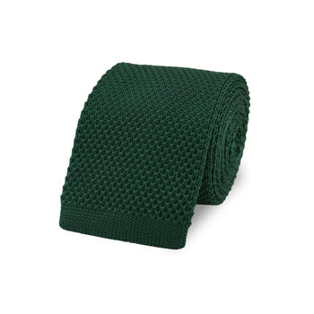 Wedding Handmade Polyester Knitted Pocket Square In Dark Green, 6 of 7