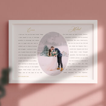 Personalised Wedding Vows Photo Print, 6 of 7