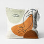 Cushion Cover With Abstract Face Art Design, thumbnail 1 of 9