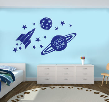Personalised Balloons/Rocket Wall Stickers, 2 of 7