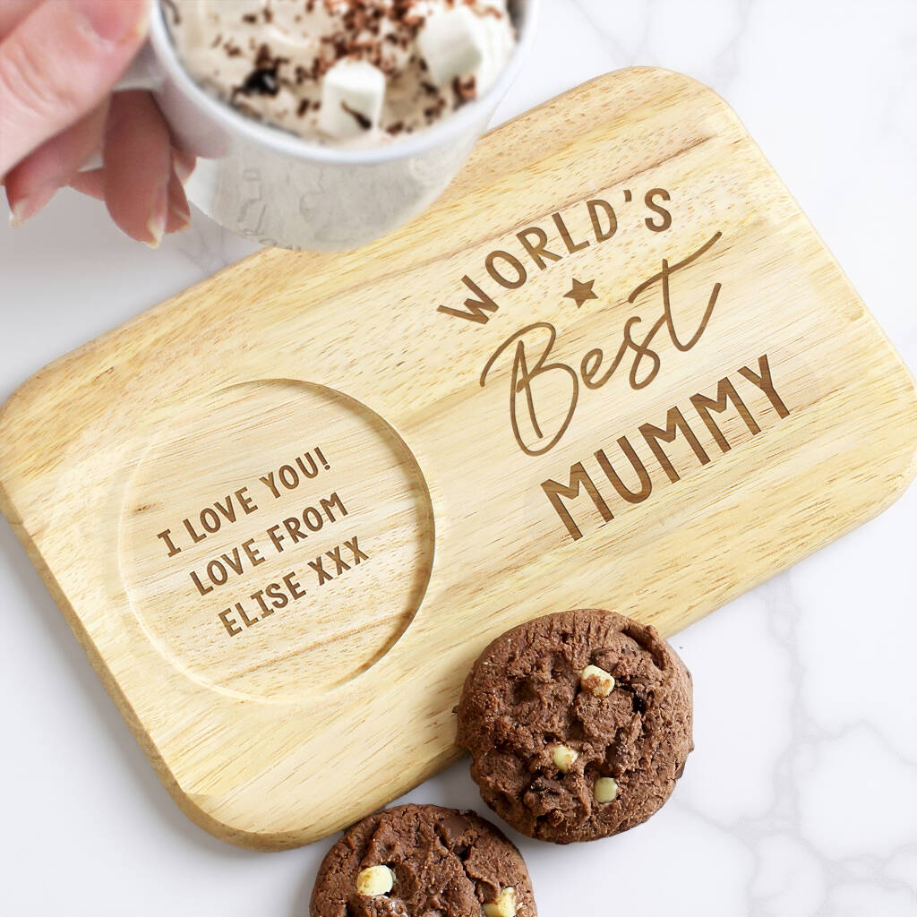 Personalised World's Best Wooden Coaster Tray, 1 of 8