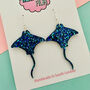 Sting Ray Glitter Resin Earrings, thumbnail 2 of 3