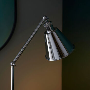 Bright Nickel Floor Standing Task Lamp, 4 of 6