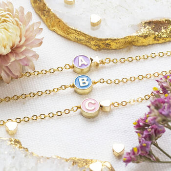 Personalised Enamel Disc Initial Bracelet, 5 of 9