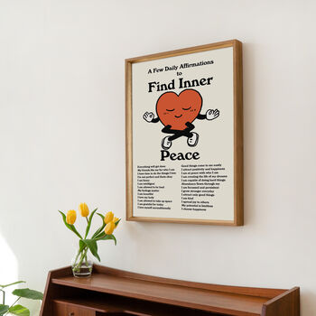 'Find Inner Peace' Daily Affirmation Prints, 2 of 7
