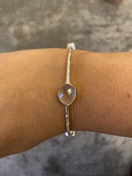 Silver Plated Bangle With Four Semi Precious Stones, 4 of 10