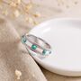 Personalised Sterling Silver Turquoise Stud Spinner Ring, thumbnail 2 of 12