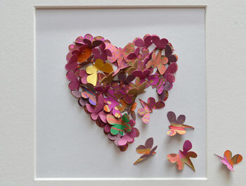 Indian Summer 3D Framed Butterfly Heart Picture, 5 of 9