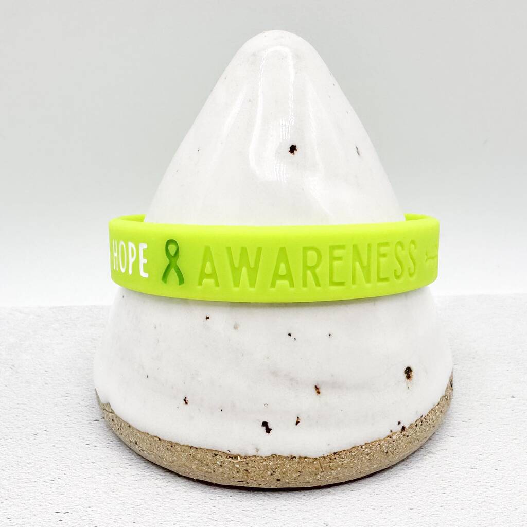 Lime Green Awareness Ribbon Bracelet Wristband, 1 of 8