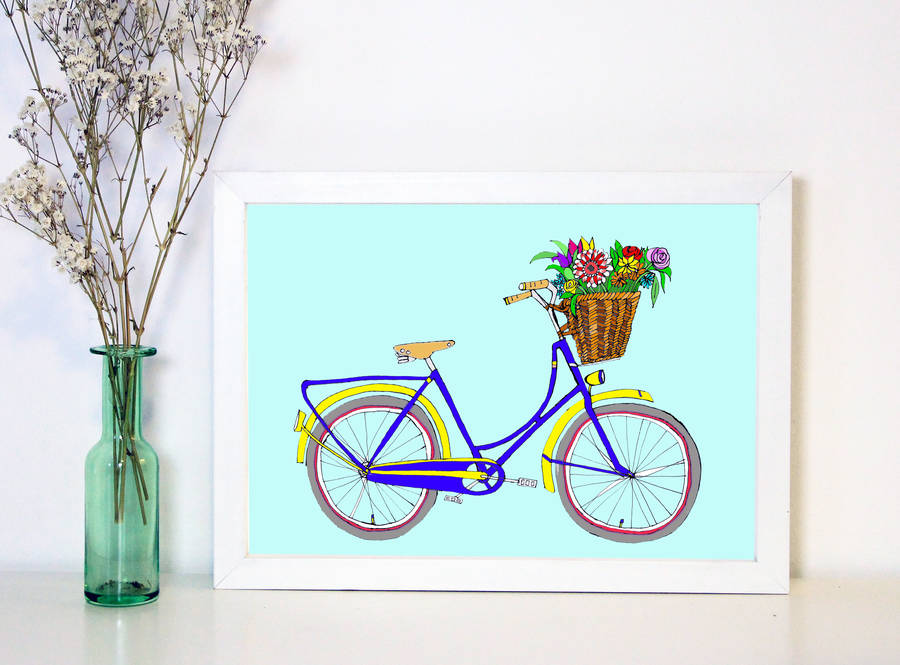 bicycle art print by rebekah leigh marshall art.illustration.design ...