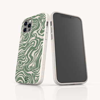 Green Marble Swirl Eco Phone Case, 4 of 5