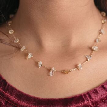 Gold Plated Crystal Quartz Choker Necklace, 3 of 5