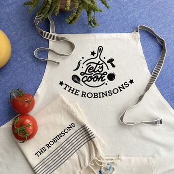 Personalised Apron And Tea Towels, Eid Gift, 3 of 11