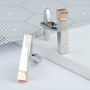 Personalised Polished Initial Bar Cufflinks, thumbnail 3 of 8