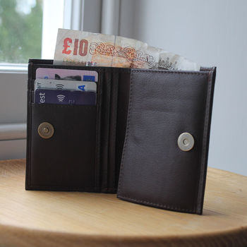 Personalised Men's Leather Wallet With Coin Pocket, 8 of 12