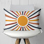 Vibrant Abstract Sun And Rays Personalised Chenille Cushion, thumbnail 7 of 12