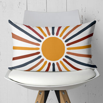 Vibrant Abstract Sun And Rays Personalised Chenille Cushion, 7 of 12