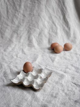 Handmade Speckled Ceramic Egg Holder, 2 of 4