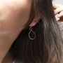 18k Gold Plated Brass Wire Teardrop Dangly Earrings, thumbnail 4 of 6