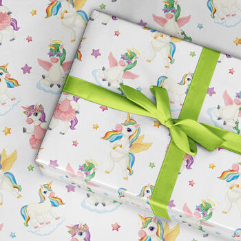 Unicorn Wrapping Paper Roll Or Folded Groovy Fun Kids, 2 of 3
