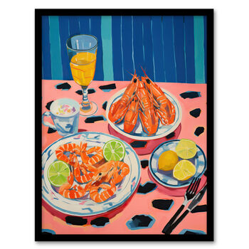 Party Shrimp Seafood Kitchen Foodie Wall Art Print, 5 of 6