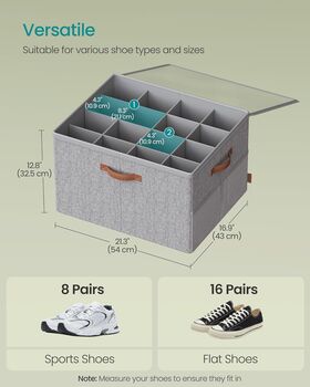 Shoe Organiser Box With Dividers And Cover, 2 of 6