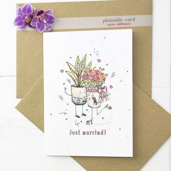 Just Married Seed Embedded Card, 2 of 3