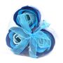 Set Of Three Soap Flower Heart Box Blue Wedding Roses, thumbnail 1 of 3