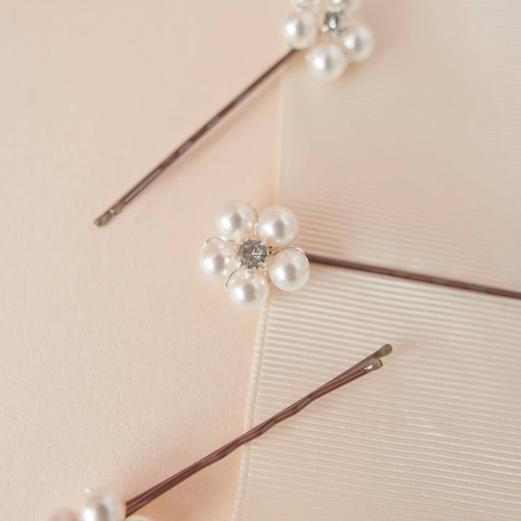 Set Of Three Flower Bobby Pins By A Beautiful Storm 