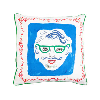 Piped Linen Cushion Cover 'The Man's Head', 2 of 5