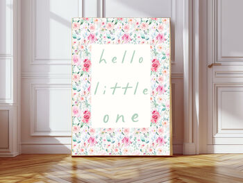 Hello Little One Pink Nursery Art Prints, 3 of 4
