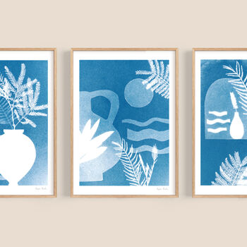 Sea View Set Of Three Coastal Art Prints, 3 of 7