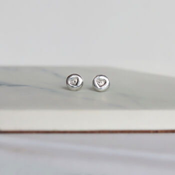 Heart Stamped Studs, 4 of 5