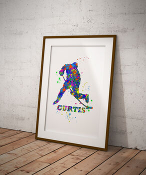 Personalised Ice Hockey Print, 2 of 4