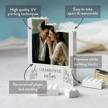 Personalised Wedding Couple Gift Keepsake Block, 4 of 9