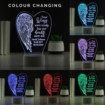 Personalised Angel Wings Memorial LED Light, 3 of 3