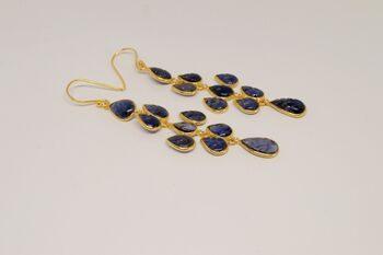 Iolite Gold Plated Sterling Silver Earrings, 3 of 6