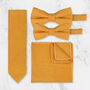 Wedding Handmade 100% Cotton Suede Tie In Yellow, thumbnail 1 of 8