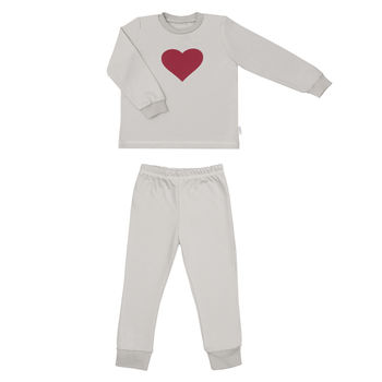 Childrens Organic Pyjama Heart Print, 5 of 5