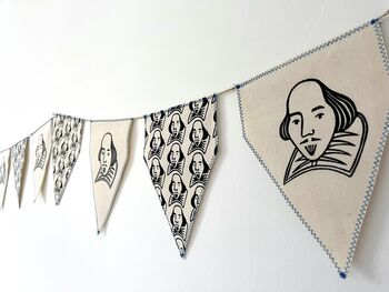 Shakespeare Bunting. Handmade Hanging Garland, 2 of 4