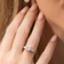 Two Ct Round Moissanite Three Stone Engagement Ring, thumbnail 4 of 9