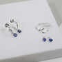 Hampton Silver And Sapphire Interchangeable Hoop Earrings, thumbnail 1 of 3