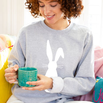 Easter Women's Rabbit Sweatshirt Jumper, 3 of 8