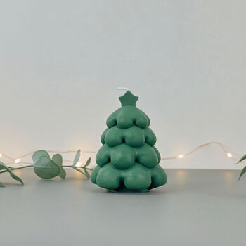 Green Christmas Tree Candle And Christmas Decoration, 3 of 11